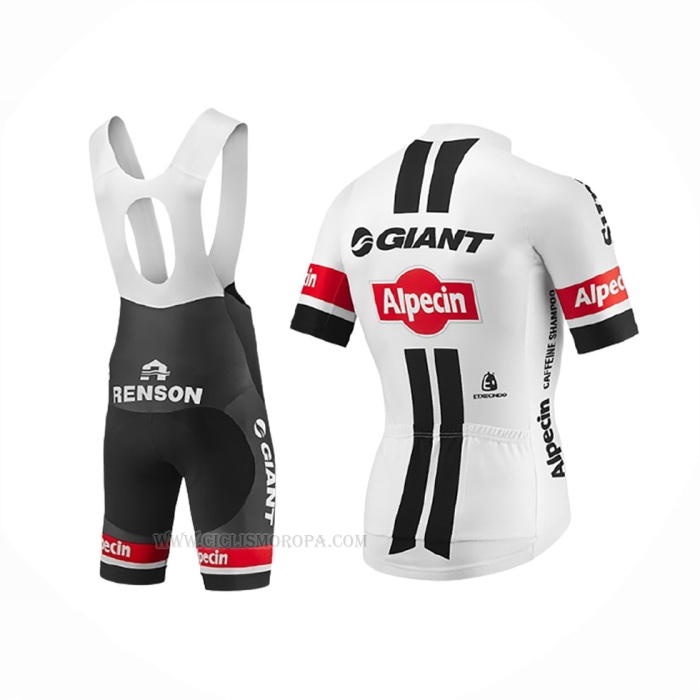 2016 Ropa Ciclismo Giant Alpecin Blanco Rojo Mangas Corta y Culotte Corto